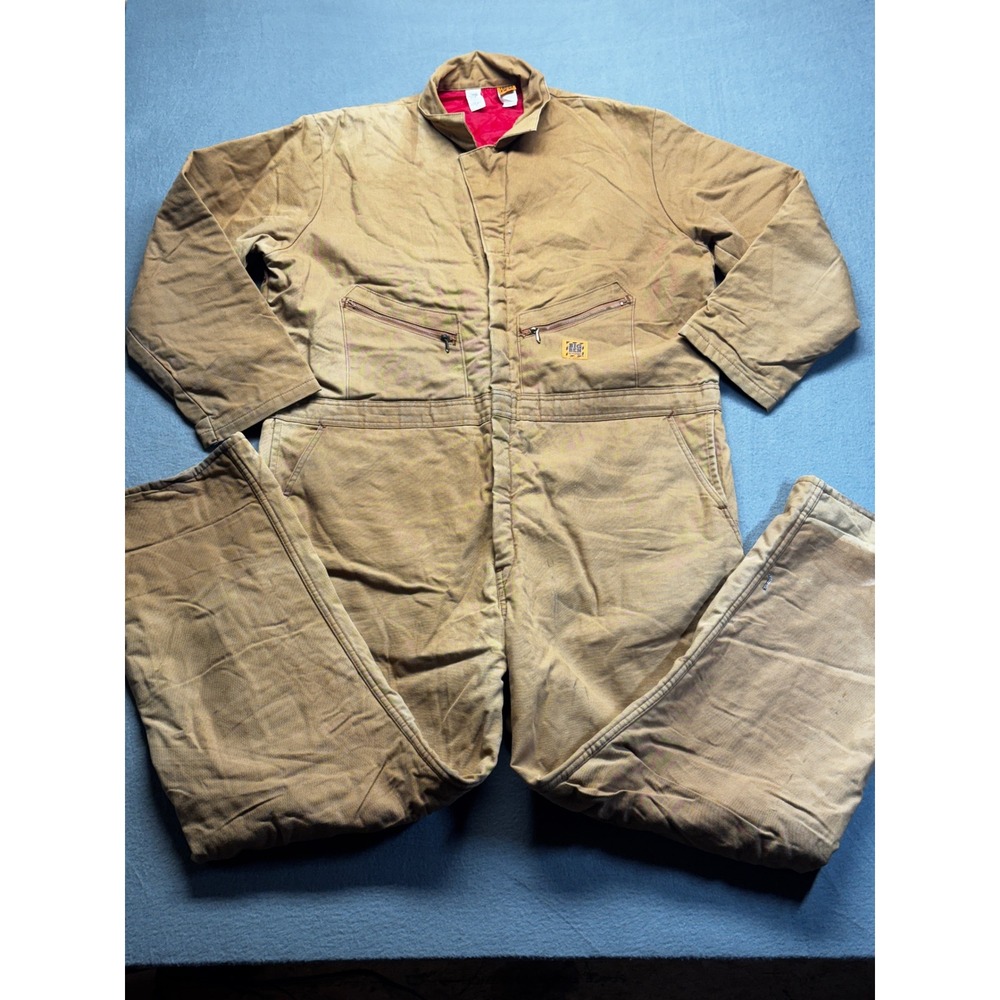 Big Ben‎ by Wrangler Vintage Insulated Duck Canvas Coveralls Brown XL 46/48 USA
